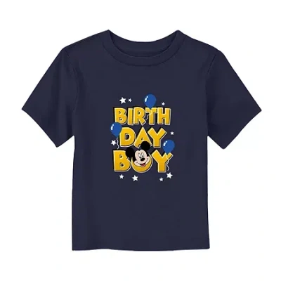 Disney Babies' Collection Toddler Boys Crew Neck Short Sleeve Regular Fit Mickey Mouse Graphic T-shirt In Blue