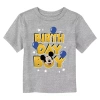 Disney Collection Toddler Boys Crew Neck Short Sleeve Regular Fit Mickey Mouse Graphic T-shirt In Gray