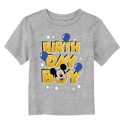 Disney Babies' Collection Toddler Boys Crew Neck Short Sleeve Regular Fit Mickey Mouse Graphic T-shirt In Gray