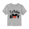 Disney Collection Toddler Boys Crew Neck Short Sleeve Regular Fit Mickey Mouse Graphic T-shirt In Gray