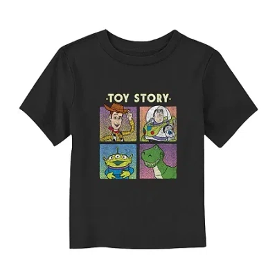 Disney Babies' Collection Toddler Boys Crew Neck Short Sleeve Regular Fit Toy Story Graphic T-shirt In Black