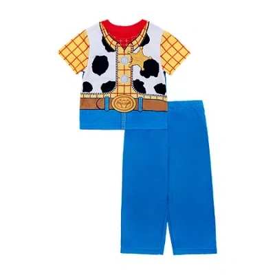 Disney Babies' Collection Toddler Boys Toy Story Woody Crew Neck Short Sleeve 2-pc. Pajama Set In Blue