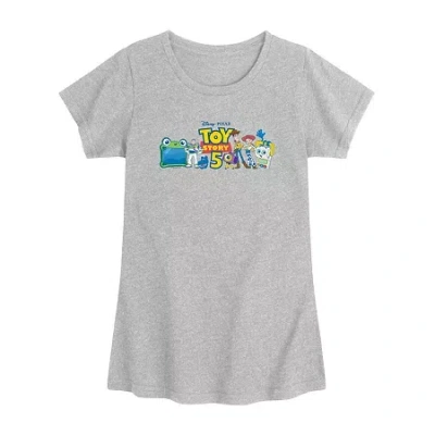 Disney Babies' Collection Toddler Girls Crew Neck Short Sleeve Regular Fit Toy Story Graphic T-shirt In Gray