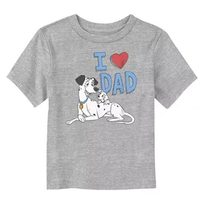Disney Babies' Collection Toddler Unisex Crew Neck Short Sleeve Regular Fit 101 Dalmatians Graphic T-shirt In Gray