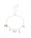 Disney Crystal And Mother Of Pearl Lilo Stitch Summer Charm Bolo Bracelet In Metallic