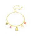 Disney Crystal And Mother Of Pearl The Beast Bolo Bracelet In Gold