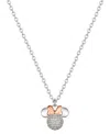Disney Crystal Minnie Mouse Fireball Pendant Necklace In Rose Gold