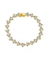 Disney Crystal Multi Color Station Mickey Mouse Tennis Bracelet In Gold