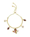 Disney Cubic Zirconcia Mickey Mouse Football Charm Bolo Bracelet