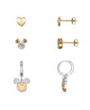 Disney Cubic Zirconia And Mother Of Pearl Mickey Mouse Hoop Stud Earring Set In Two Tone