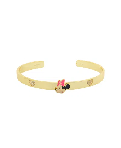 Disney Cubic Zirconia Gold-tone Minnie Cuff Bracelet