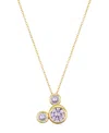 Disney Cubic Zirconia Mickey Mouse Dream Birthstone Pendant Necklace In Gold,lavender