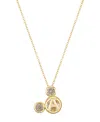 Disney Cubic Zirconia Mickey Mouse Dream Initial Pendant Necklace In Gold-a