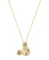 Disney Cubic Zirconia Mickey Mouse Dream Initial Pendant Necklace In Gold-k