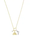 Disney Cubic Zirconia Princess Charm Cluster Pendant Necklace In Multi