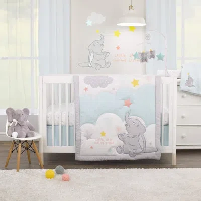 Disney Dumbo - Shine Bright Little Star 4 - Piece Crib Bedding Set In Gray