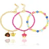 Disney Encanto Set Of 2 Charm Bracelets And 1 Stretch Beaded Bracelet, 6" In Multi