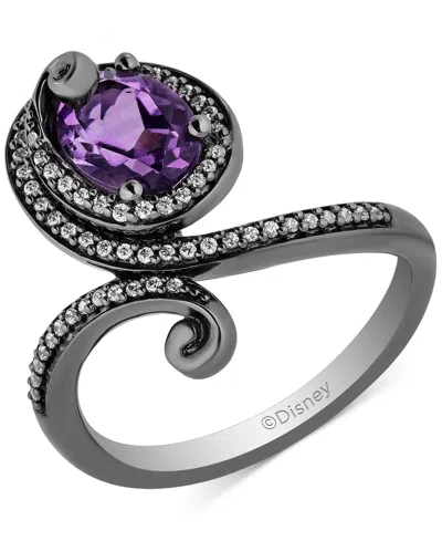 Disney Enchanted Vault Amethyst And Diamond Ursula Ring (1/5 Ct. T.w ...