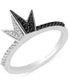 DISNEY ENCHANTED VAULT BLACK DIAMOND & WHITE DIAMOND CRUELLA CROWN RING (1/5 CT. T.W.) IN STERLING SILVER