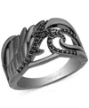 Disney Enchanted Vault Black Diamond Maleficent Ring (1/6 Ct. T.w.) In Black Rhodium-plated Sterling Sliver In Black Rhodium-plated Sterling Silver