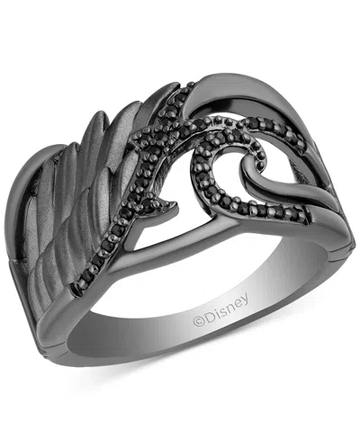 Disney Enchanted Vault Black Diamond Maleficent Ring (1/6 Ct. T.w.) In Black Rhodium-plated Sterling Sliver In Black Rhodium-plated Sterling Silver