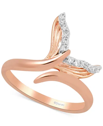 Disney Enchanted Vault Diamond Ariel Mermaid Tail Ring (1/10 Ct. T.w.) In 10k Rose Gold