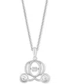 Disney Enchanted Vault Diamond Cinderella Carriage 18" Pendant Necklace (1/20 Ct. T.w.) In Sterling Silver In Sterling Sliver