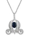 DISNEY ENCHANTED VAULT SAPPHIRE (1 CT. T.W.) & DIAMOND (1/5 CT. T.W.) CINDERELLA CARRIAGE PENDANT NECKLACE IN STERLING SILV