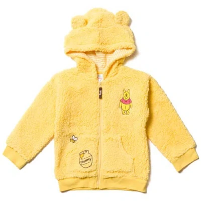 Disney Kids'  Faux Shearling Hoodie In Yellow