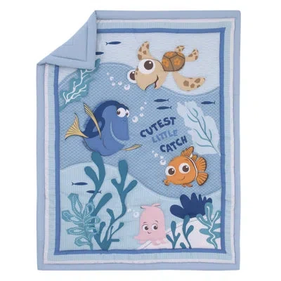 Disney Finding Nemo Cutest Little Catch Infant Col 3 - Piece Crib Bedding Set In Blue