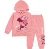 Disney Babies'  Fleece Hoodie & Pants Set In Pink