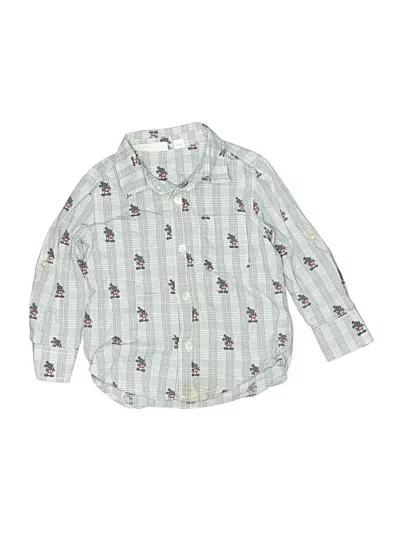 Pre-owned Disney For Baby Gap Kids' Long Sleeve Button Down Shirt In Gray
