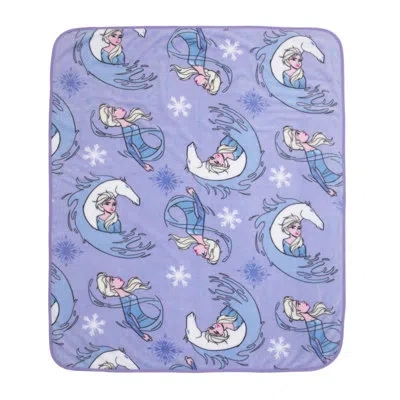 Disney Frozen 2 Elsa And Nokk Lavender And Pink Super Soft Toddler Blanket - 40"x 50" In Blue