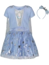 Disney Frozen Cosplay Short Sleeve Dress & Headband Set In Blue