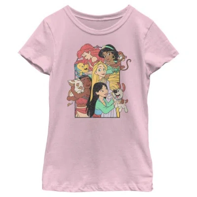 Disney Kids' Girl's  Princess Pets Distressed  Graphic T-shirt In Pink