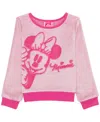 Disney Girls 2t-6x Minnie Mouse Printed Long-sleeve Sweater In Pink