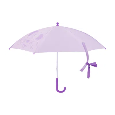 Disney Girls' Minnie Mouse Lilac Umbrella With Bow Tie Wrap In Blue