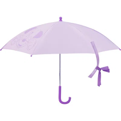 Disney Girls' Minnie Mouse Lilac Umbrella With Bow Tie Wrap In Purple