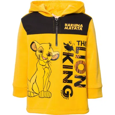 Disney Kids'  Half Zip Hoodie In Yellow