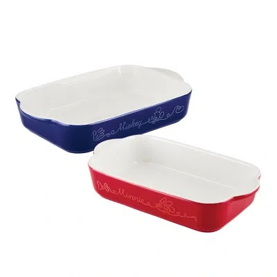Disney Home Bon Voyage Ceramic Baker Set / Baking Dishes, Rectangular, 2 Pieces, Mixed Colors In Other