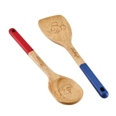 Disney Home Bon Voyage Wooden Spoon And Turner Set, 2 Piece, Mixed Colors In Red