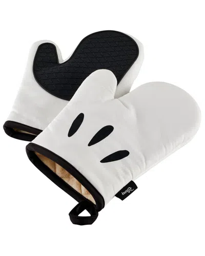Disney Home Monochrome 2pc Oven Mitt Set In White