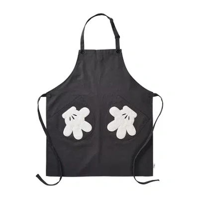 Disney Home Monochrome Adjustable Apron With Glove Pockets In Black
