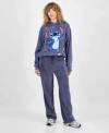 Disney Hybrid Apparel Juniors Stitch Graphic Sweatshirt Sweatpants In Pink