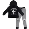 Disney Jack Skellington Nightmare Before Christmas Fleece Hoodie & Pants Set In Black