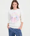 Disney Juniors' Angel & Stitch Crewneck Sweatshirt In White