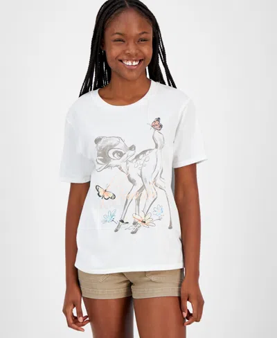 Disney Juniors' Bambi Graphic T-shirt In Egret