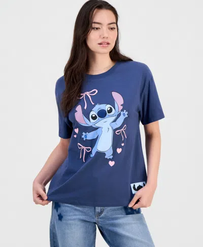 Disney Juniors' Cotton Stitch Graphic T-shirt In Blue