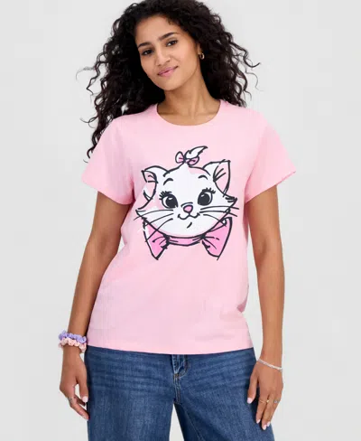 Disney Juniors' Marie Aristocats Graphic T-shirt In Pink