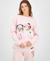 Disney Juniors' Merry & Joyful Crewneck Sweatshirt In Pink